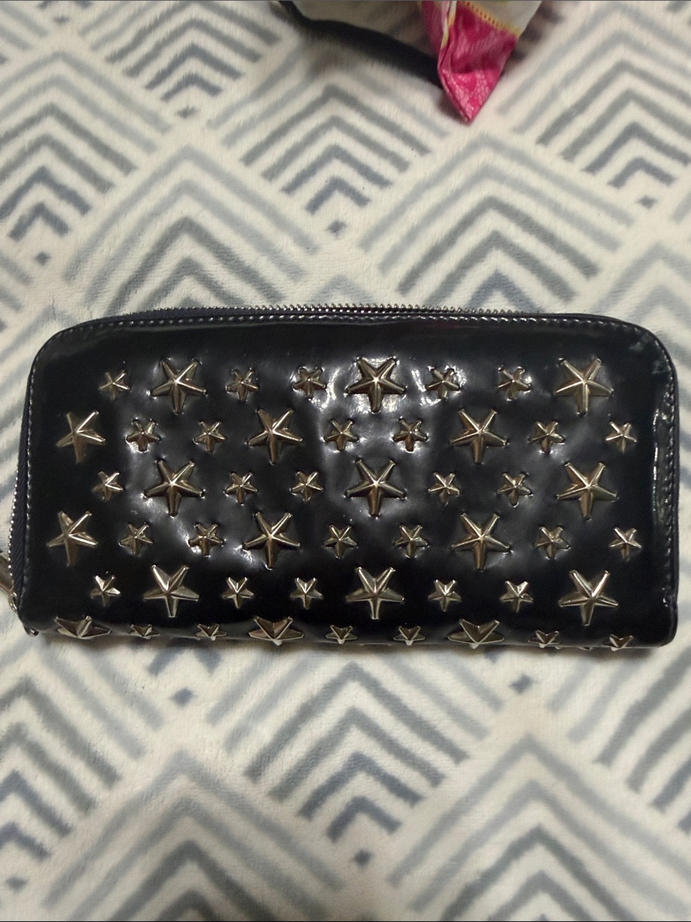 Jimmy Choo Star-Studded Black Patent  long Wallet EUC - Picture 2 of 16